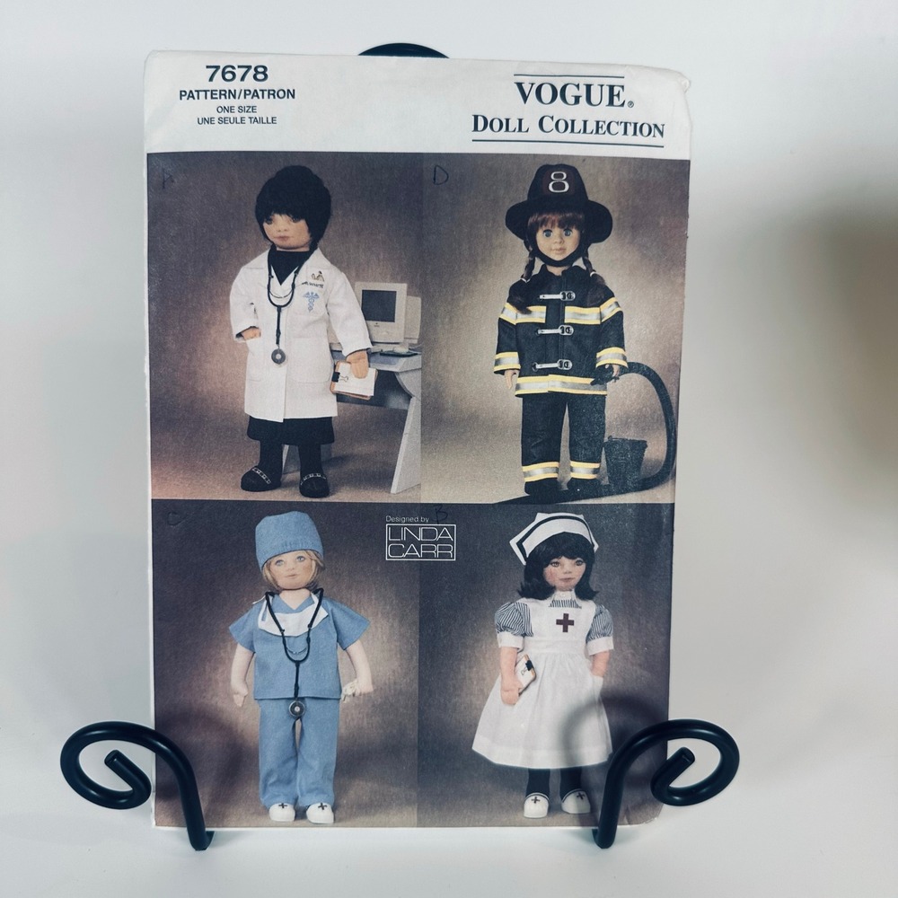 Vogue 7678 Doll Uniforms Pattern One Size 18" Doll Clothes Uncut Factory Folded